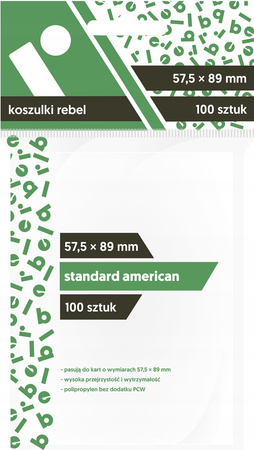 Koszulki na karty Rebel Standard American. (57,5x89 mm) 100 szt.