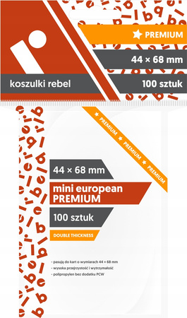 Koszulki na karty Rebel Mini European Premium. (44x68mm) 100 szt.